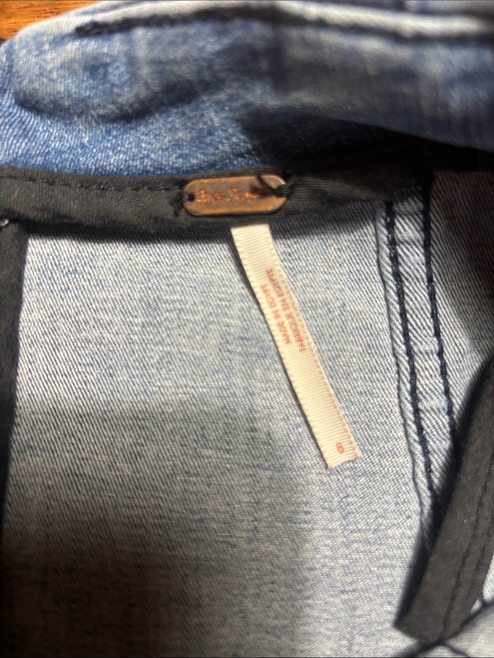 Free People Medium Blue Denim Panel Pencil Skirt - Picture 2 of 3